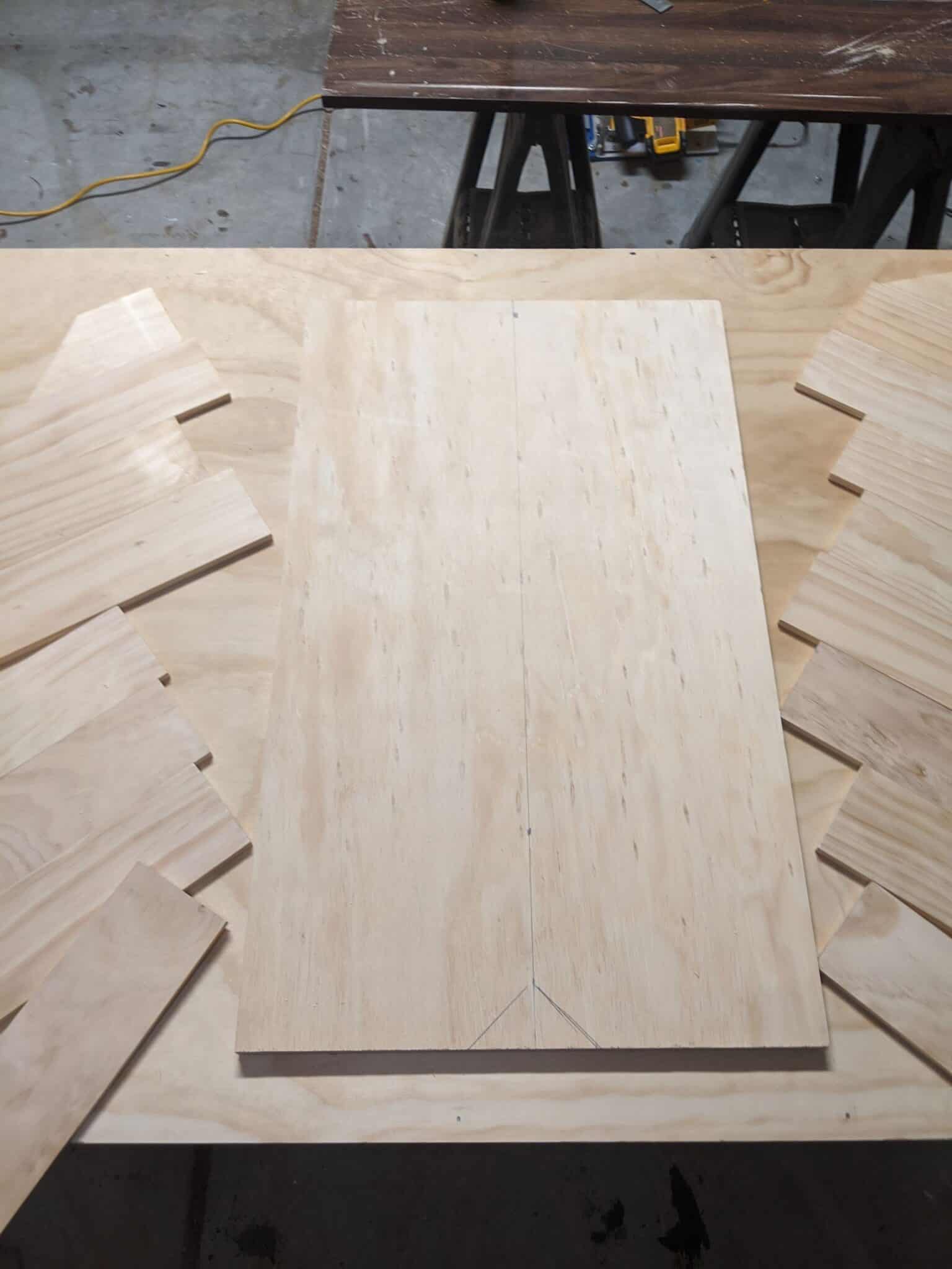 DIY Wood Countertops With Herringbone Pattern - Pine and Poplar