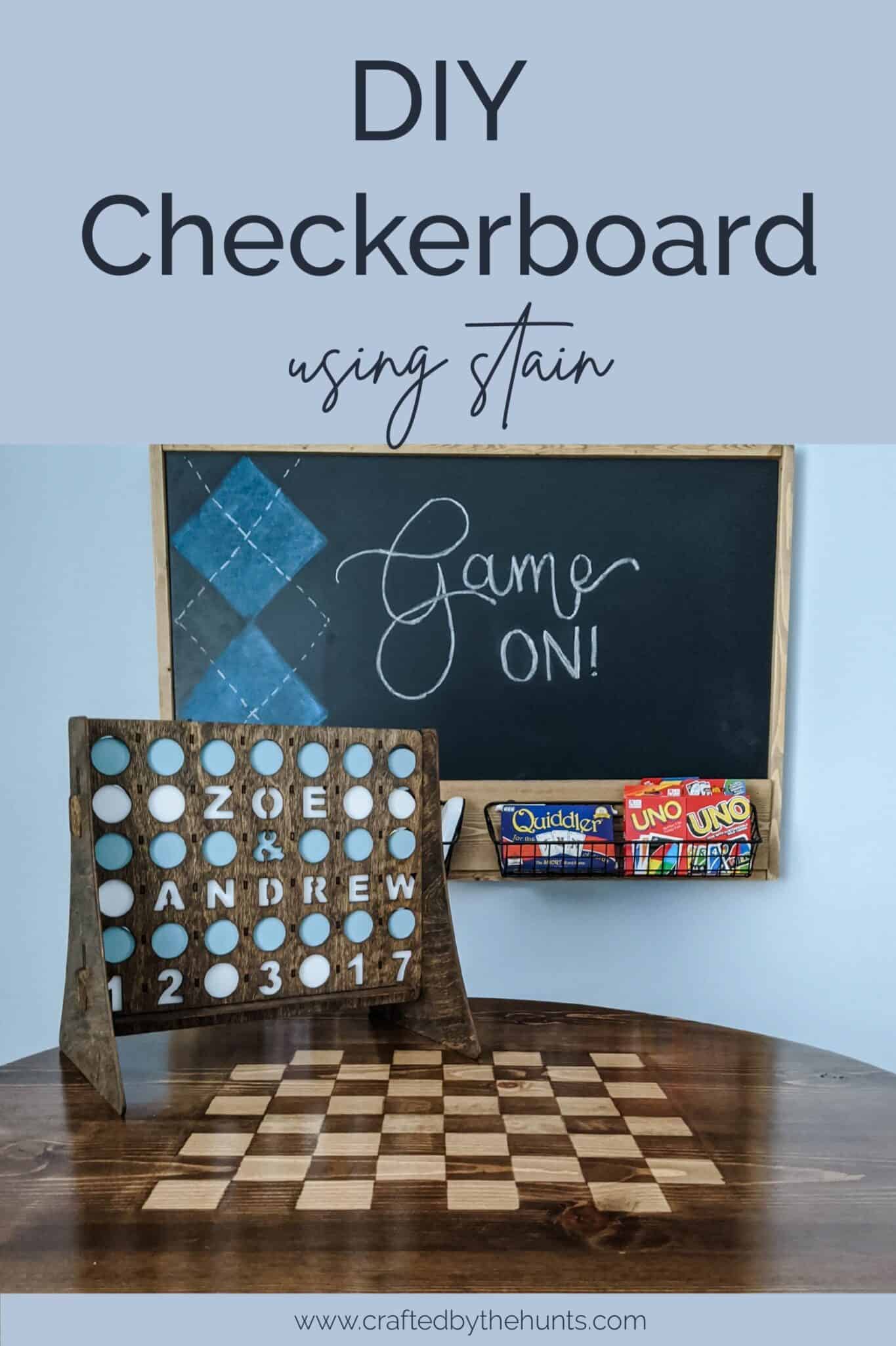 DIY Checkerboard Table Using Stain - Pine and Poplar