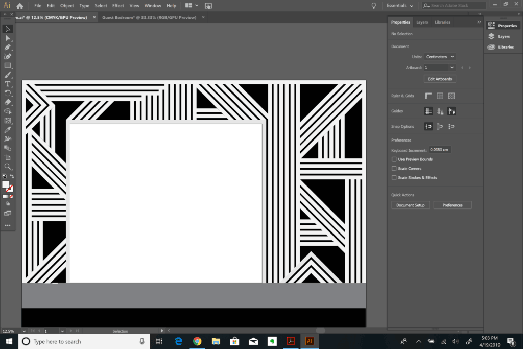 designing a feature wall in Adobe Illustrator