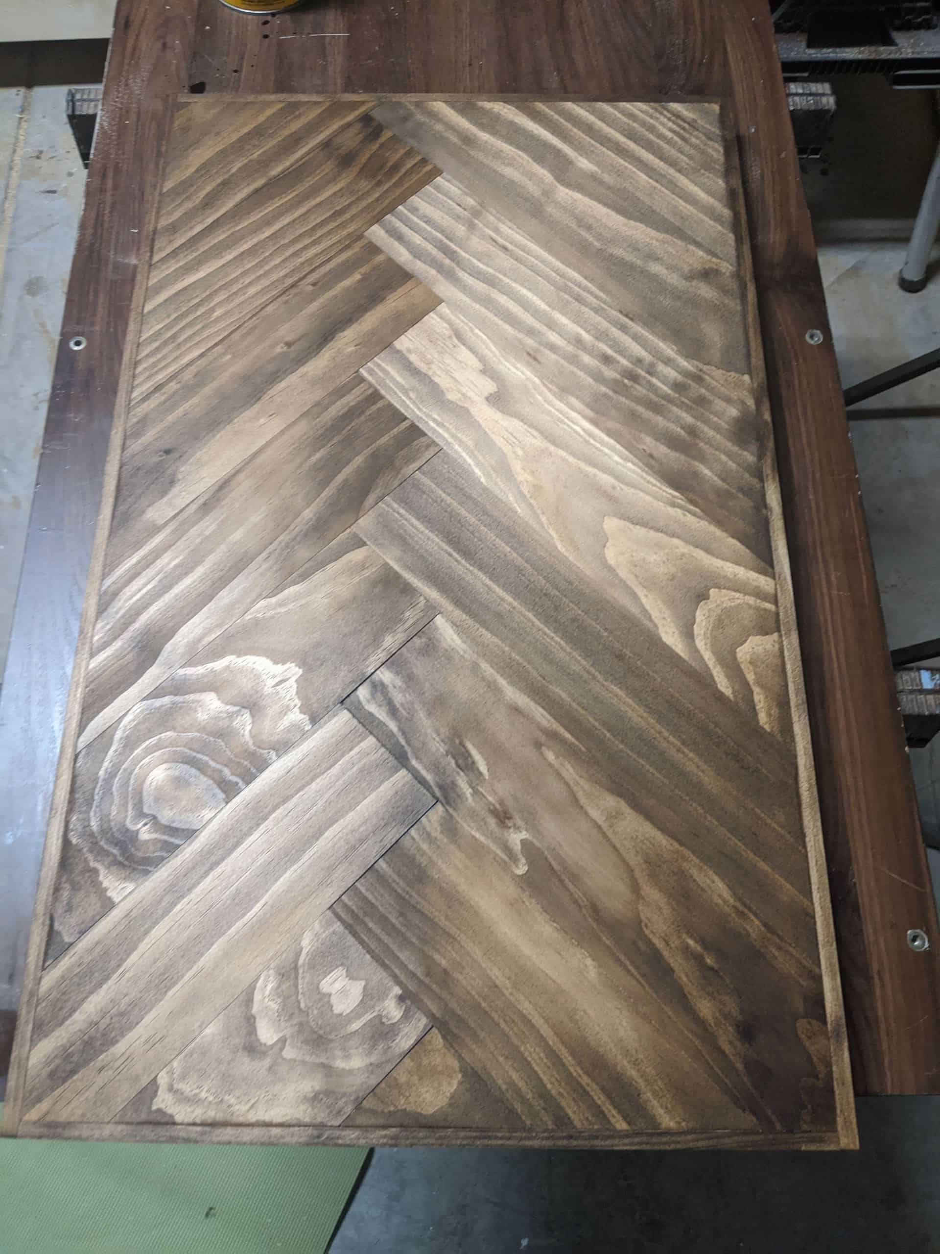 DIY Wood Countertops With Herringbone Pattern - Pine and Poplar