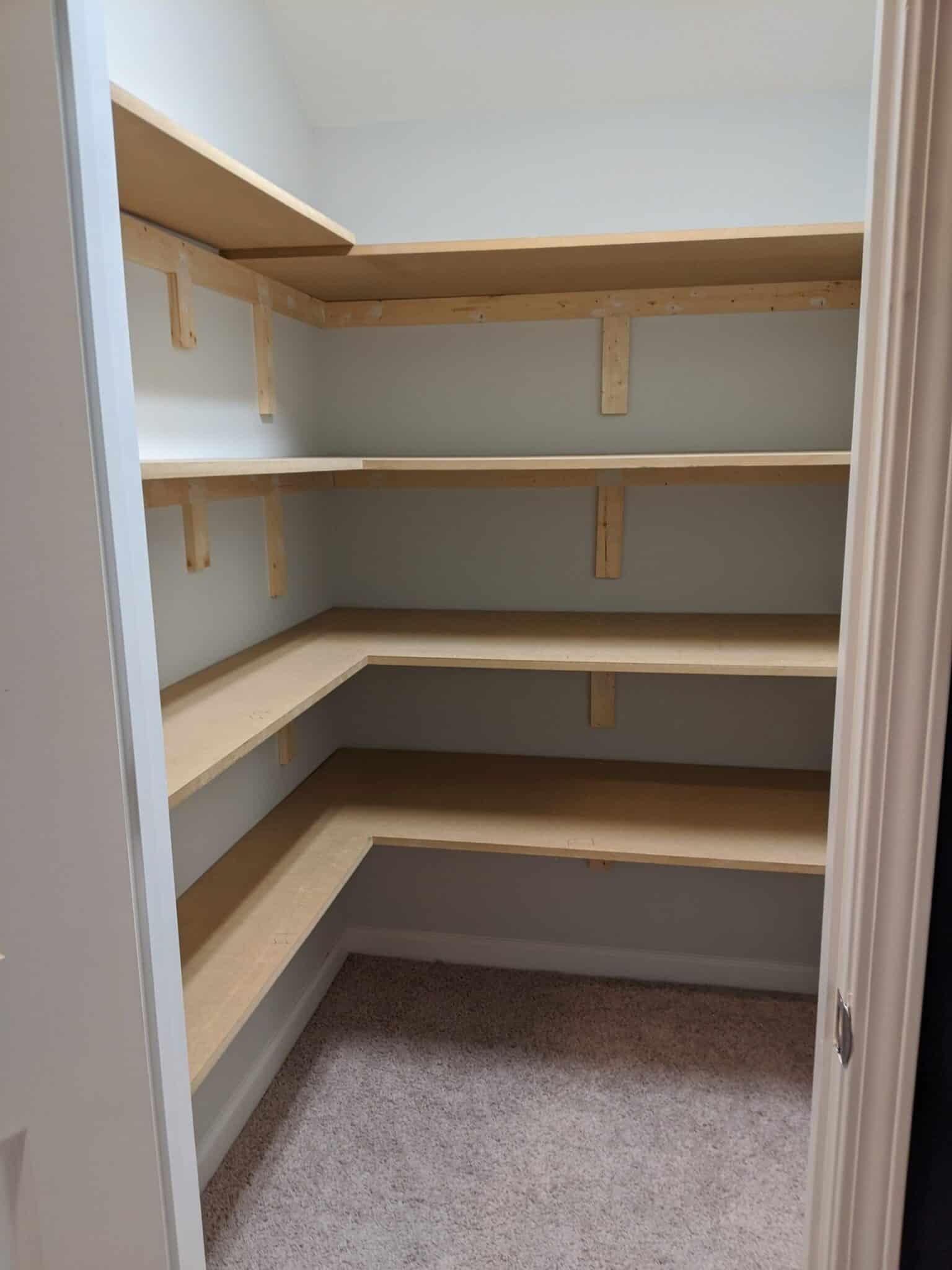 DIY Closet Storage Shelves - Pine and Poplar
