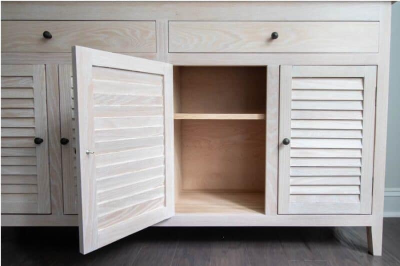 DIY Shutter Sideboard with Cerused Finish