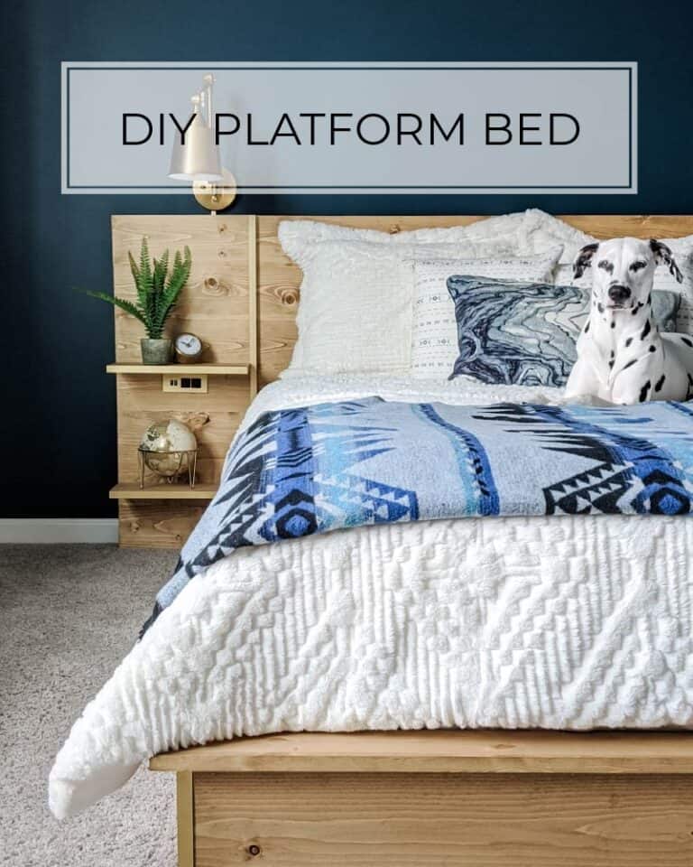 DIY Platform Bed Frame and Headboard with Built-In Nightstands