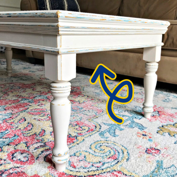 farmhouse style coffee table with turned legs