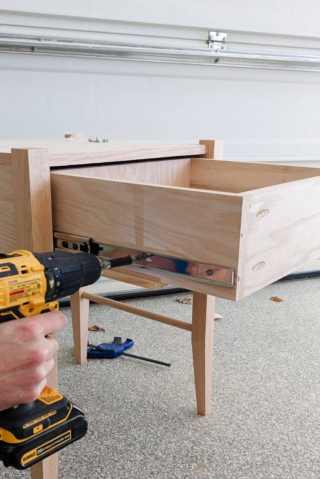 DIY End Table with Leather Magazine-Holder