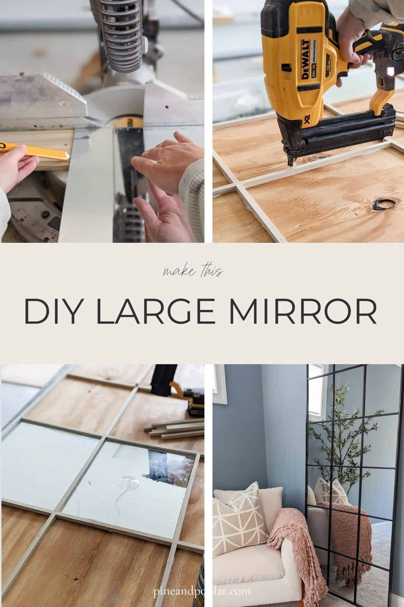 Grid Mirror Design DIY Large Grid Mirror - Pine and Poplar