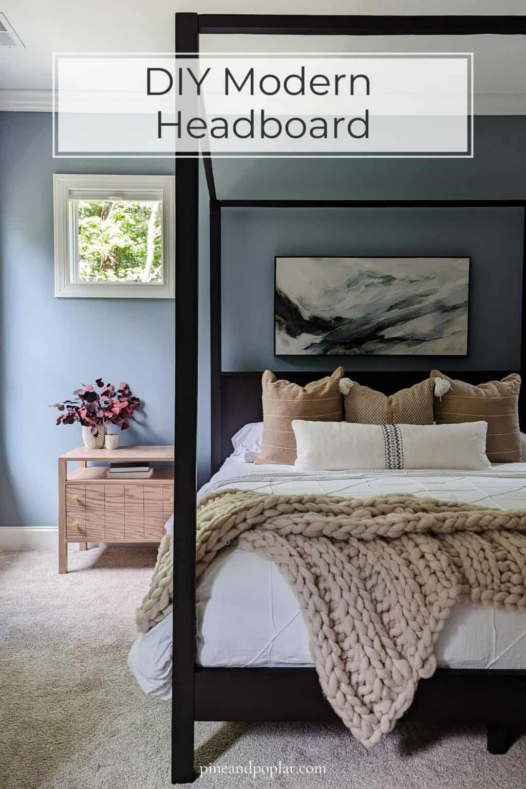 DIY Modern Headboard Using Plywood Pine and Poplar