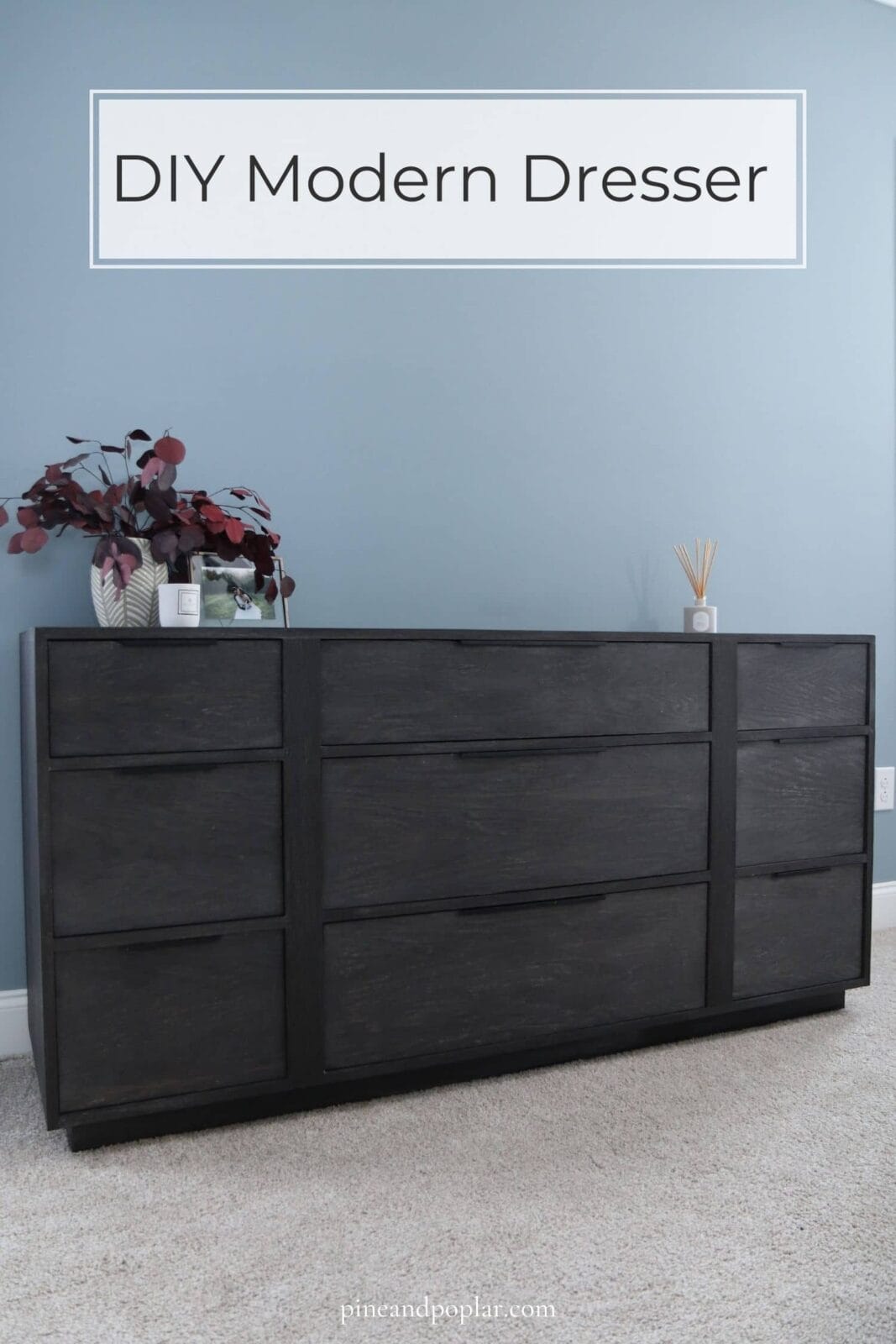 DIY Modern Dresser - With 9 Drawers! - Pine and Poplar