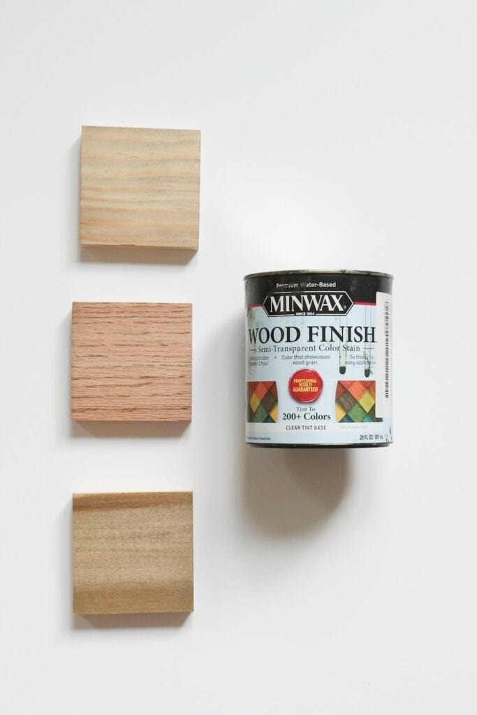 minwax water-based semi-transparent stain in oak haven on pine, poplar, and red oak 