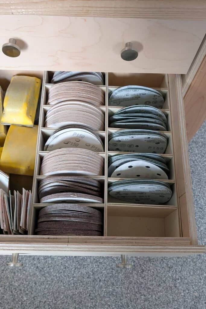 organized sandpaper paper drawer dividers