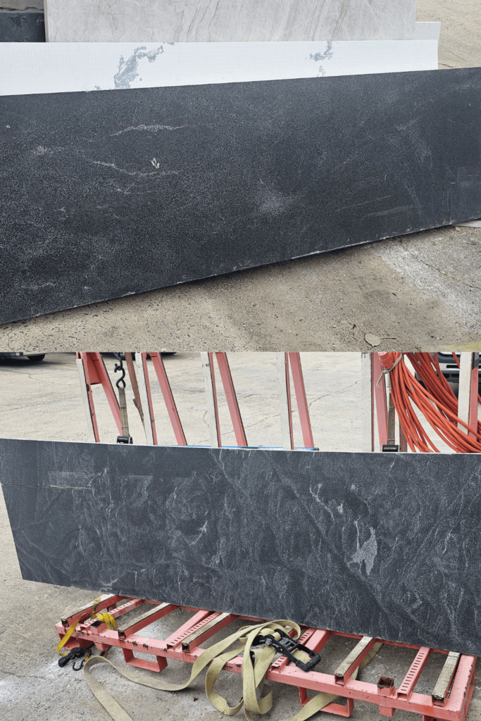 black countertops in slabyard